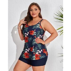 Hanna Nikole Womens Plus Size Tankini Swimsuit  Bathing Suits Plus Size 24W